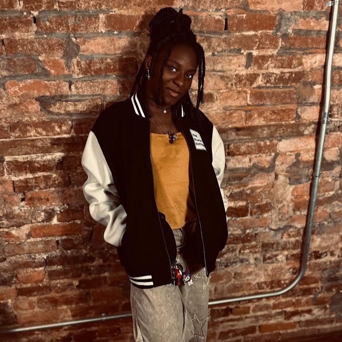 'BLACK BUTTERLY' Black & White Varsity Jacket