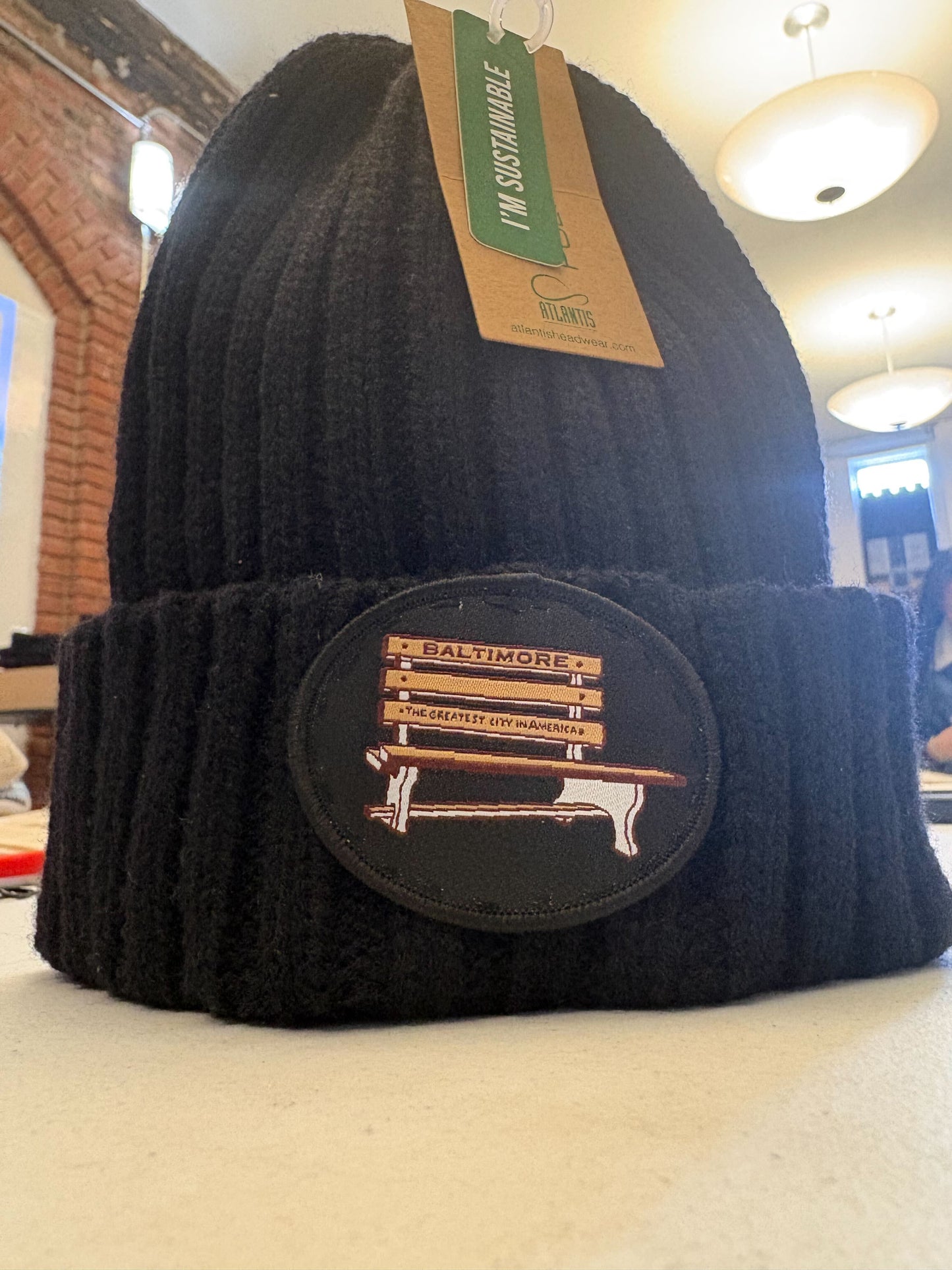 Black Beanie with Custom Baltimore Patch