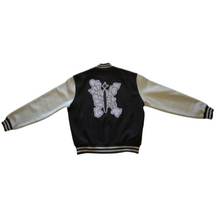 Load image into Gallery viewer, Black Butterfly Varsity Jacket
