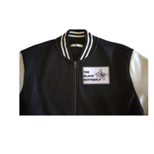 Load image into Gallery viewer, Black Butterfly Varsity Jacket

