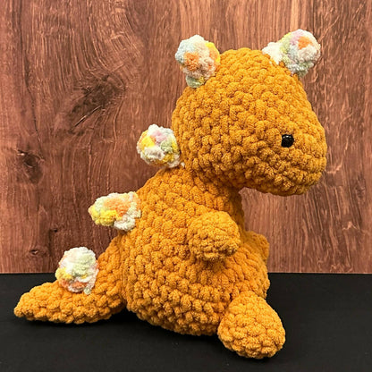 Orange/Pastel Dino Plush