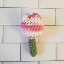 Load image into Gallery viewer, Pink/White Tulip Keychain
